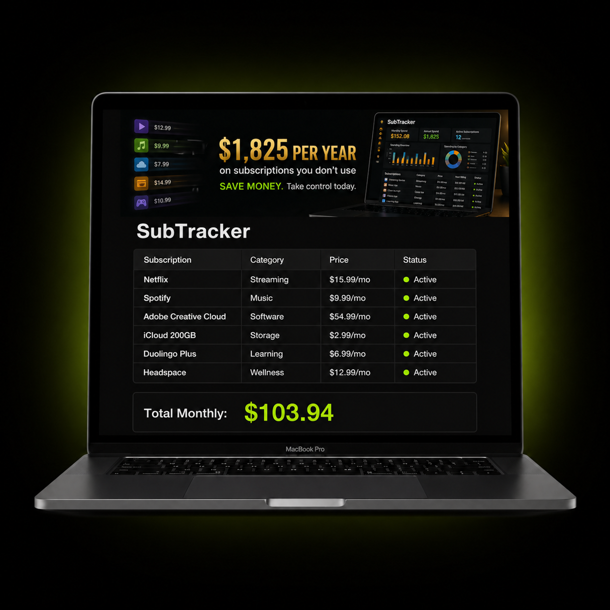 SubTracker: control your Spending with NOTION